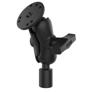 RAM® Rövid Dupla Golyóscsuklós Tartó Kerek Alaplappal és 1/2" NPT Menettel